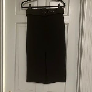 Front Slit Midi Pencil Skirt